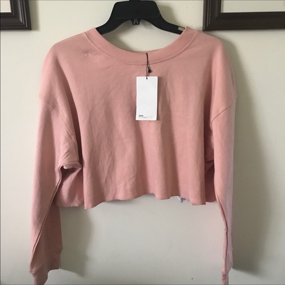 New Zara Cropped Top Crewneck - Picture 1 of 5